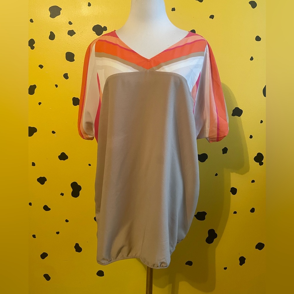 Colorblock dolman top  Lane bryant 14/16 Neutral Coral tones Modern Soft Girl